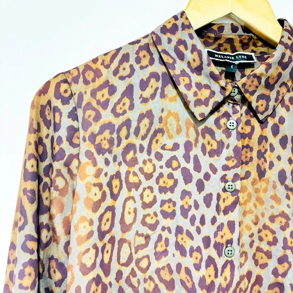 MELANIE LYNE Green leopard print shirt - Picture 2 of 8